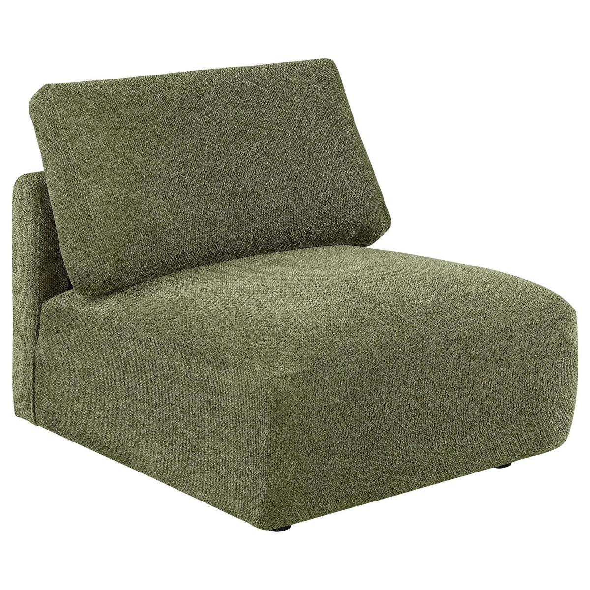 Elysia Chenille Upholstered Modular Armless Chair | 32.5 x 38 x 33 in | Chenille & Polyester | Green