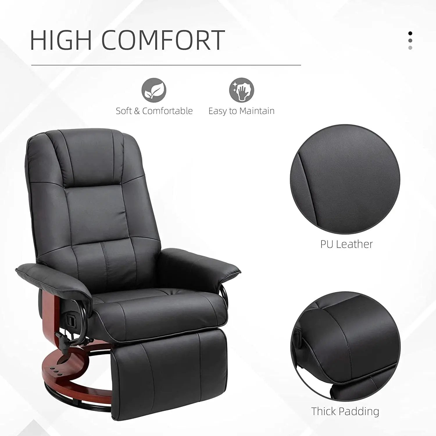 Manual Recliner Chair With Footrest And Swivel Base from PriceLows™