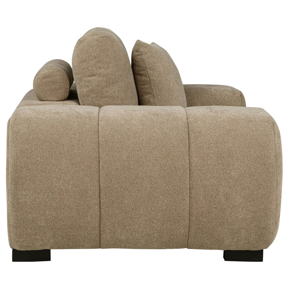 Octavia Upholstered Track Arm Accent Chair Camel | 54.75 x 41.75 x 35.5 in | Living Room Furniture | Living Room