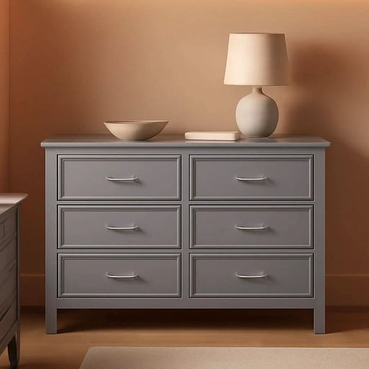 Charlie 6 Drawer Double Dresser Grey For Nursery And Kids Bedroom Storage from PriceLows™
