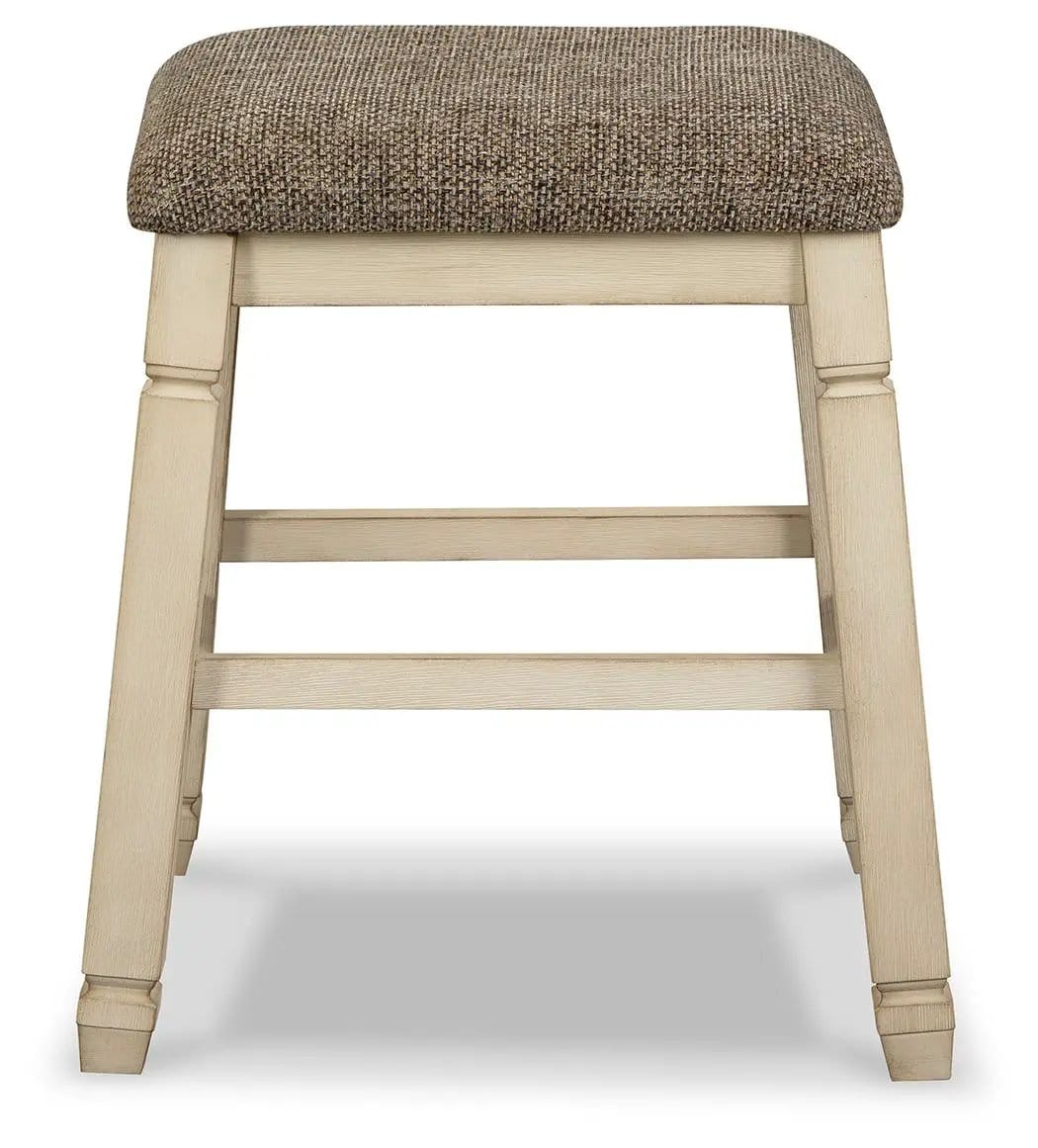 Bolanburg Upholstered Stool (Set of 2) | 20.75 x 16.63 x 23.5 in | Solid Wood & Polyester | Beige