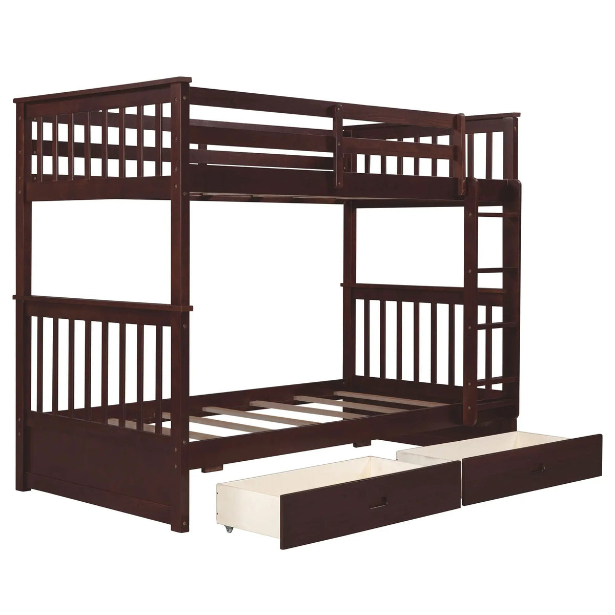 Bunk Bed With Ladders | 2 Storage Drawers | Space-Saving Design | Sleepover Ready