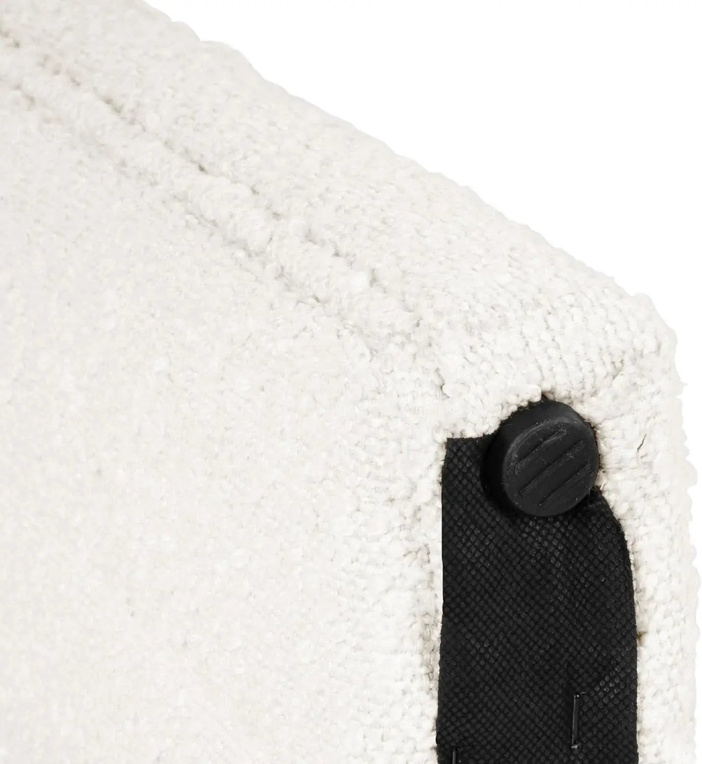 Cream Soft Boucle Upholstered Ottoman Footrest 18 Inches from PriceLows™