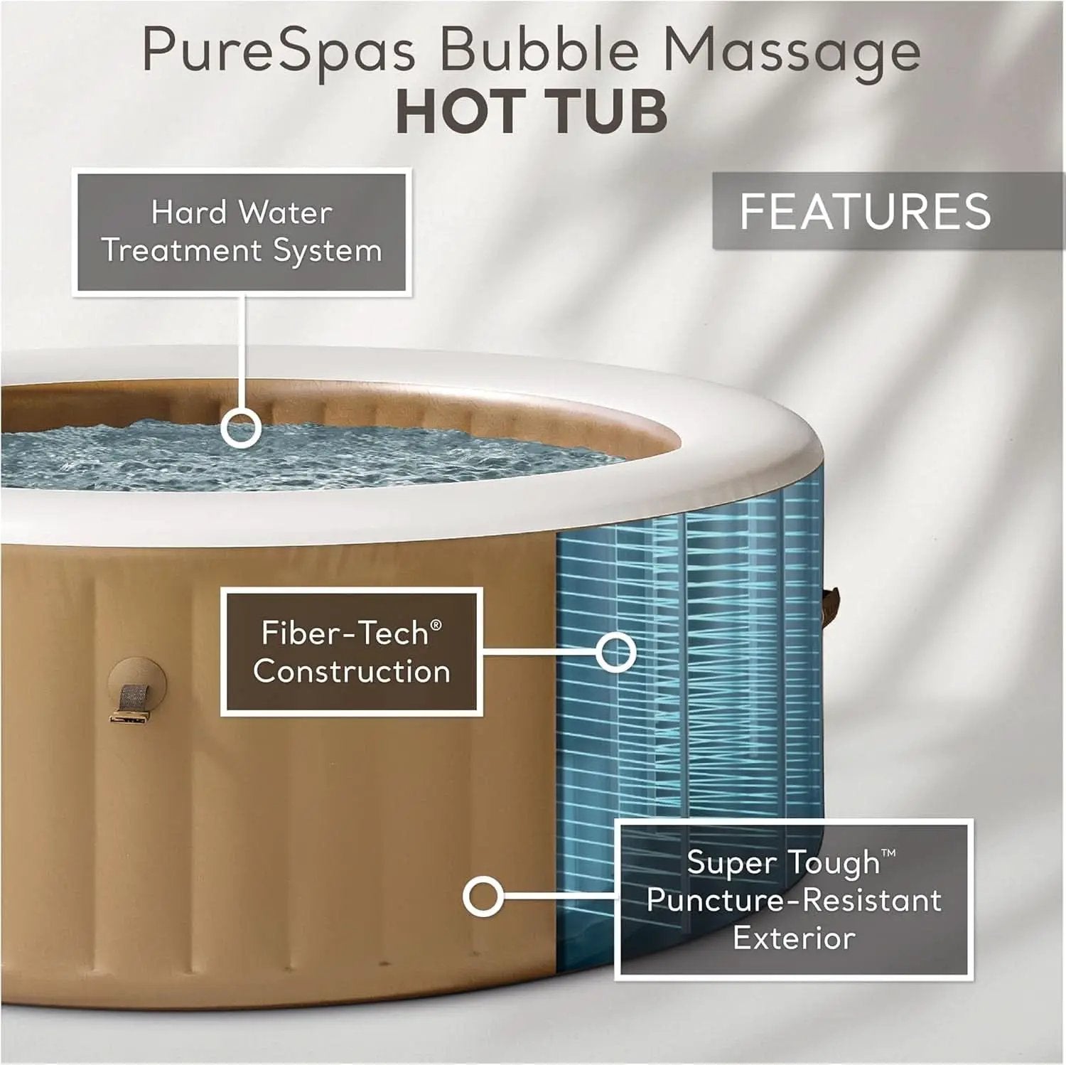 6 Person Inflatable Hot Tub With 140 Bubble Jets Spa from PriceLows™