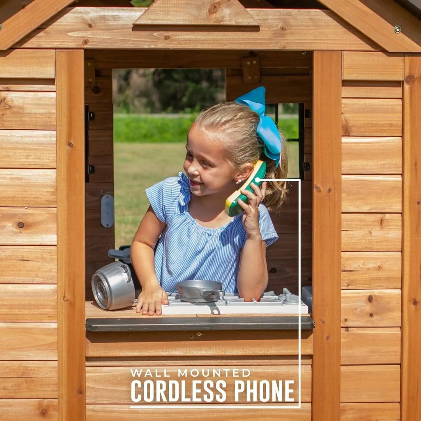 Cedarwood Kids Outdoor Playhouse With Integrated Kitchen from PriceLows™