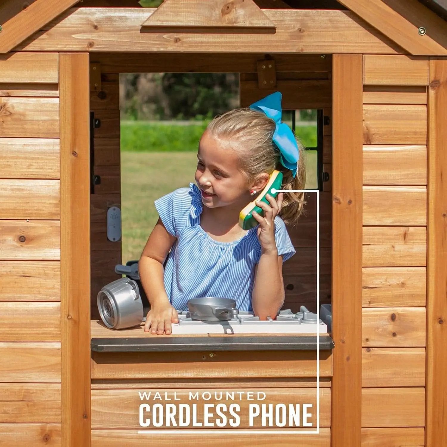 Cedarwood Kids Outdoor Playhouse With Integrated Kitchen from PriceLows™