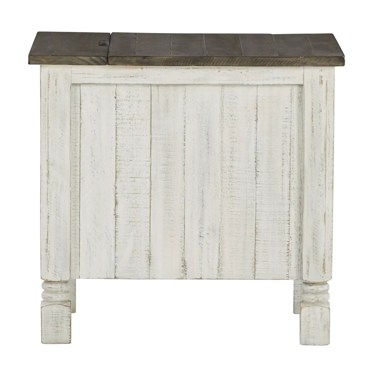 Havalance Chairside End Table | White And Gray | Adjustable Shelf | 96 Inch Cord