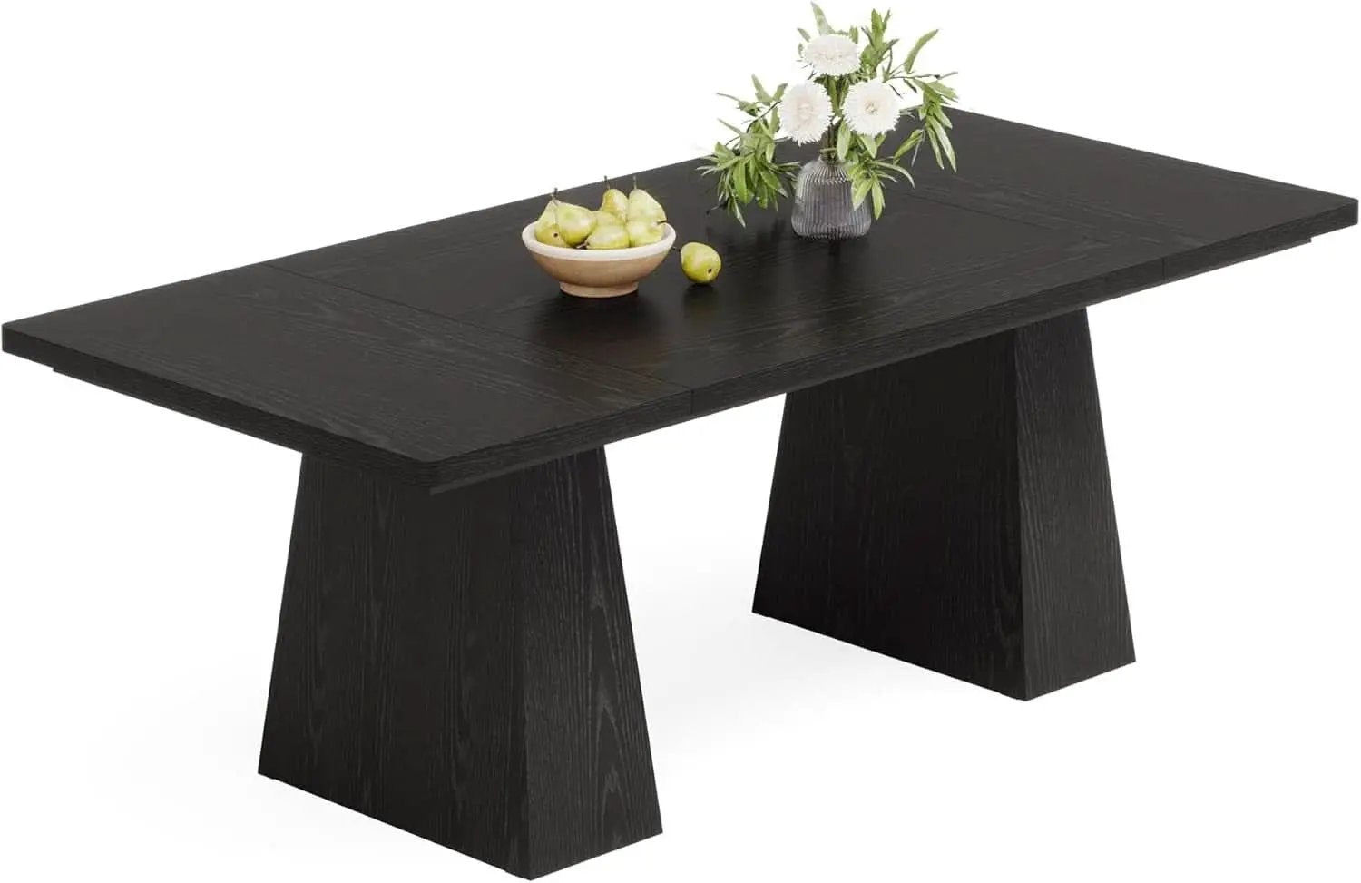 63-Inch Black Dining Table For 4 To 6 Guests For Kitchen And Dining from PriceLows™