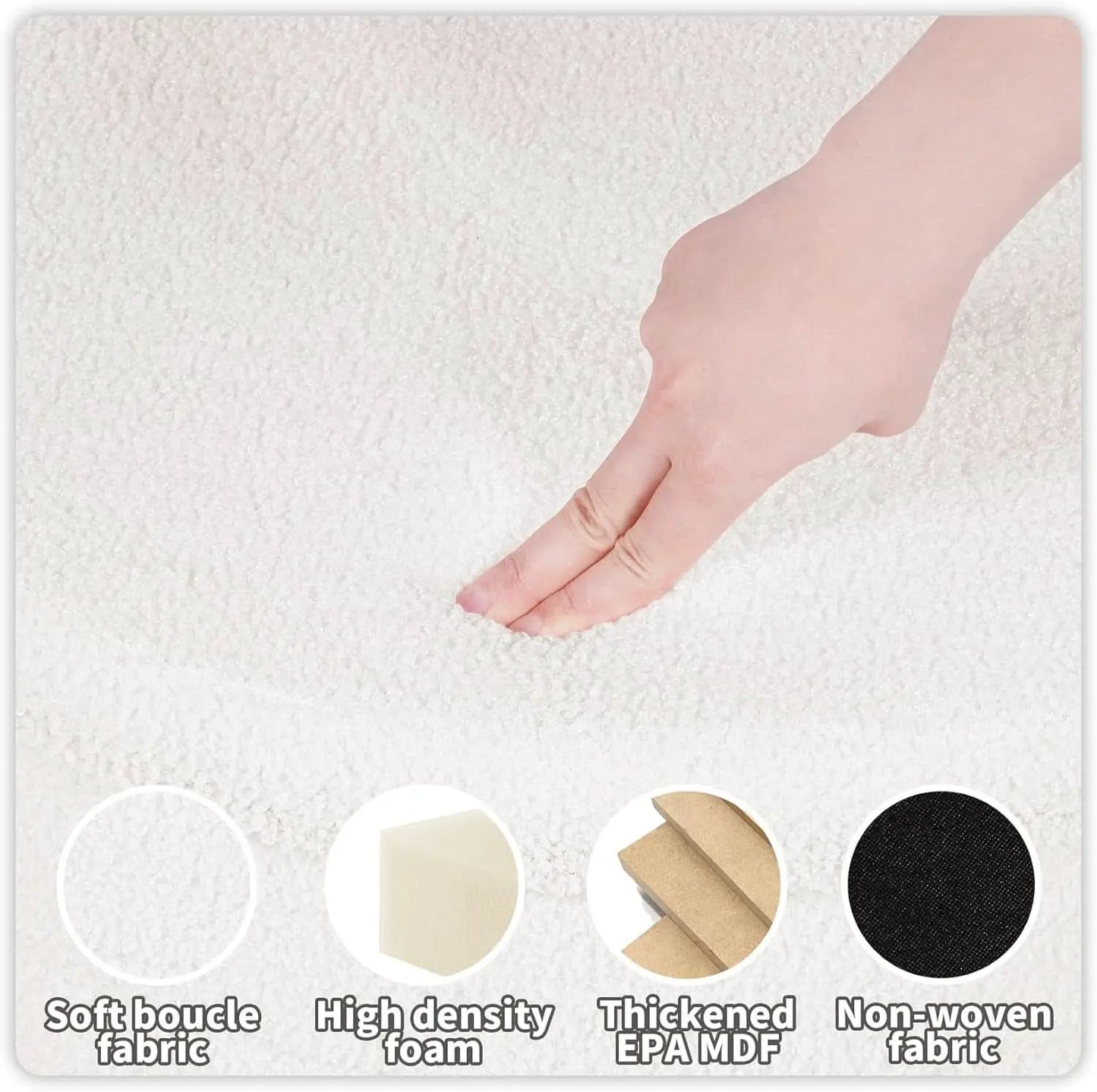 White Round Storage Ottoman Ultra Durable Cozy Elegant from PriceLows™