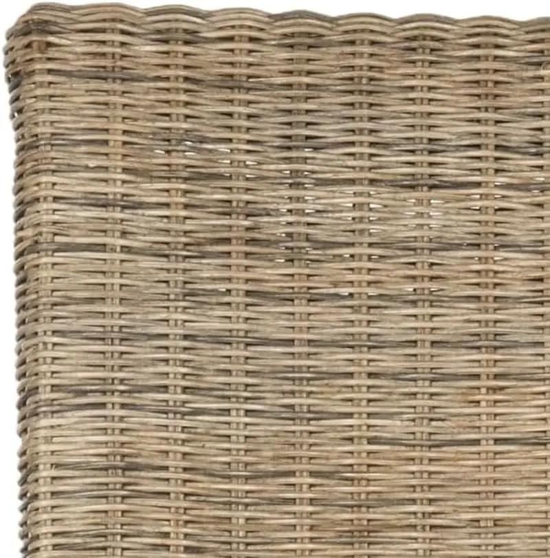 Grey Wicker Dining Chair 18 Inch Rattan Cotton Upholstery from PriceLows™