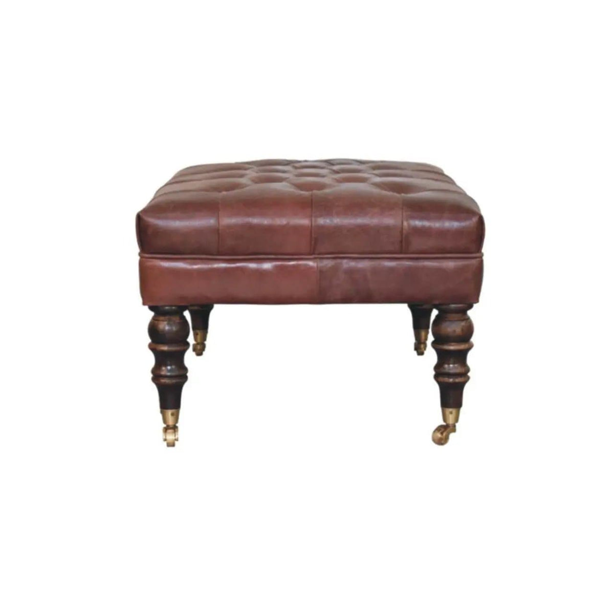 Buffalo Ottoman With Castor Legs | 7 Pieces | Mango Wood | Living Room