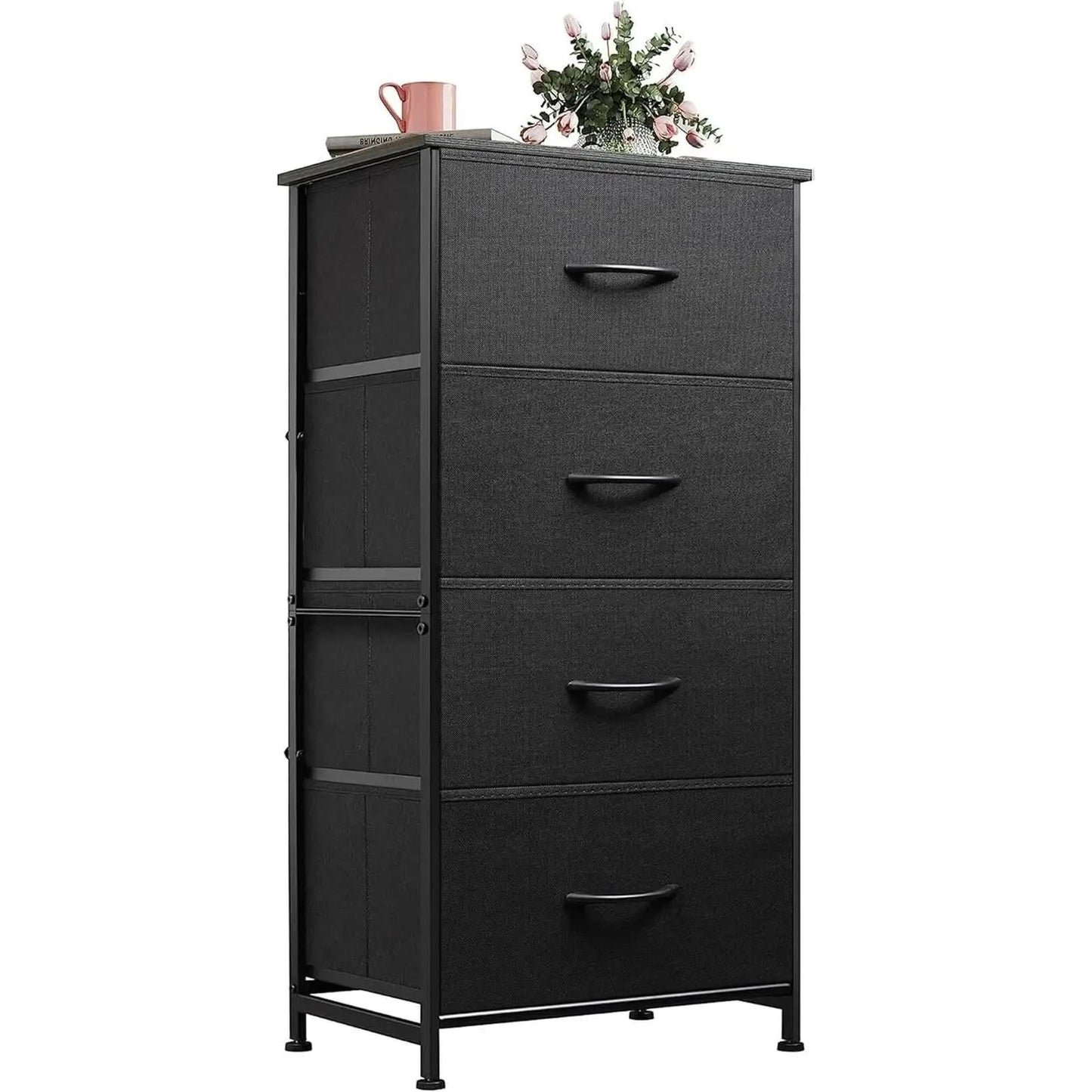 Charcoal Finish Dresser With 4 Drawers For Bedroom Storage from PriceLows™