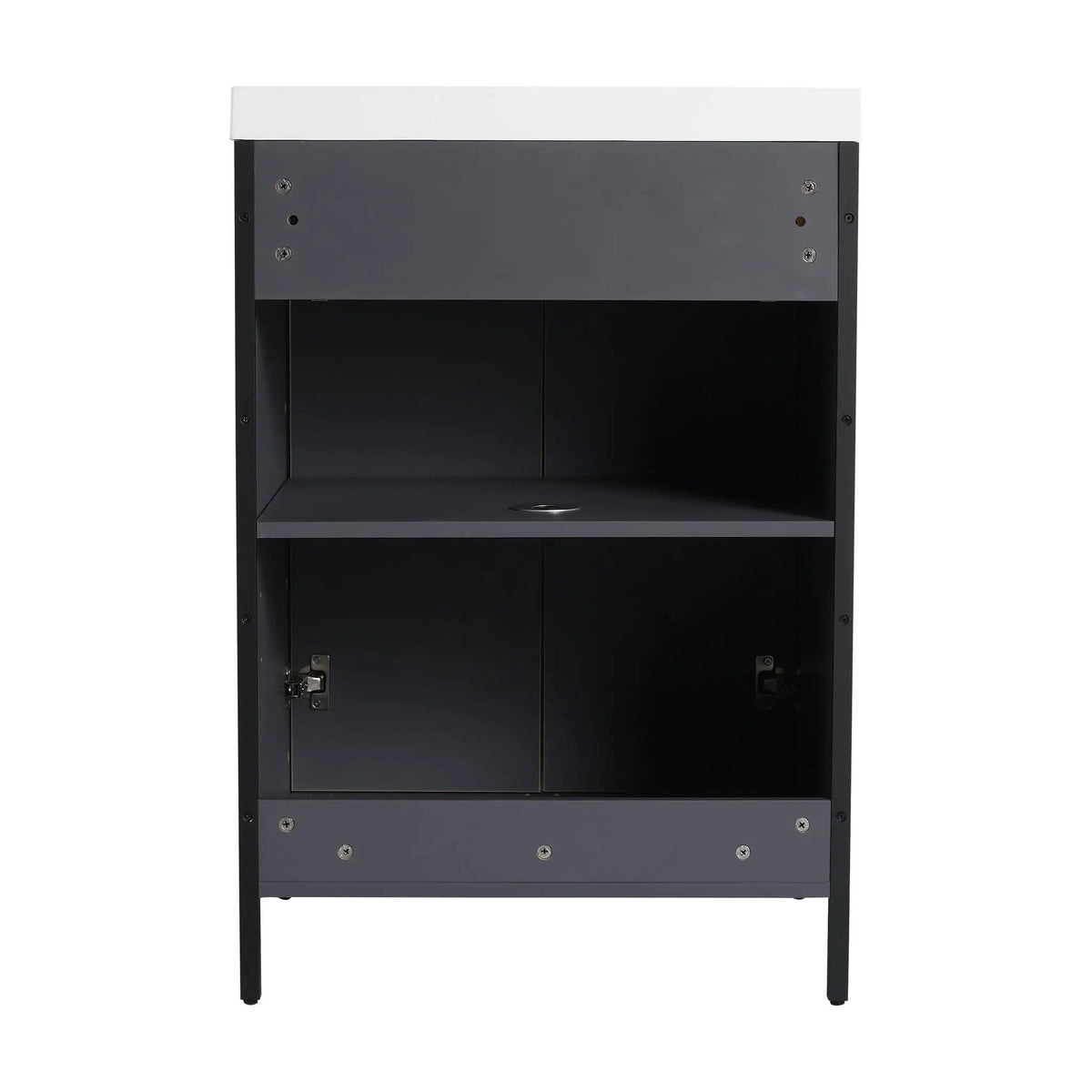 Contemporary Freestanding Bathroom Vanity With Adjustable Shelves | 5 Pieces | Stainless Steel & Metal | Bathroom