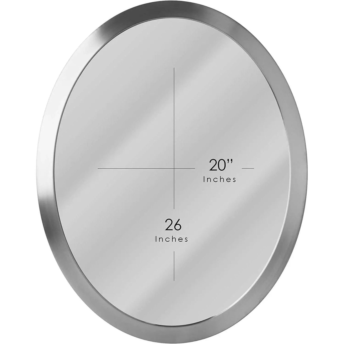 Brushed Nickel Oval Framed Vanity Mirror Beveled Edge from PriceLows™