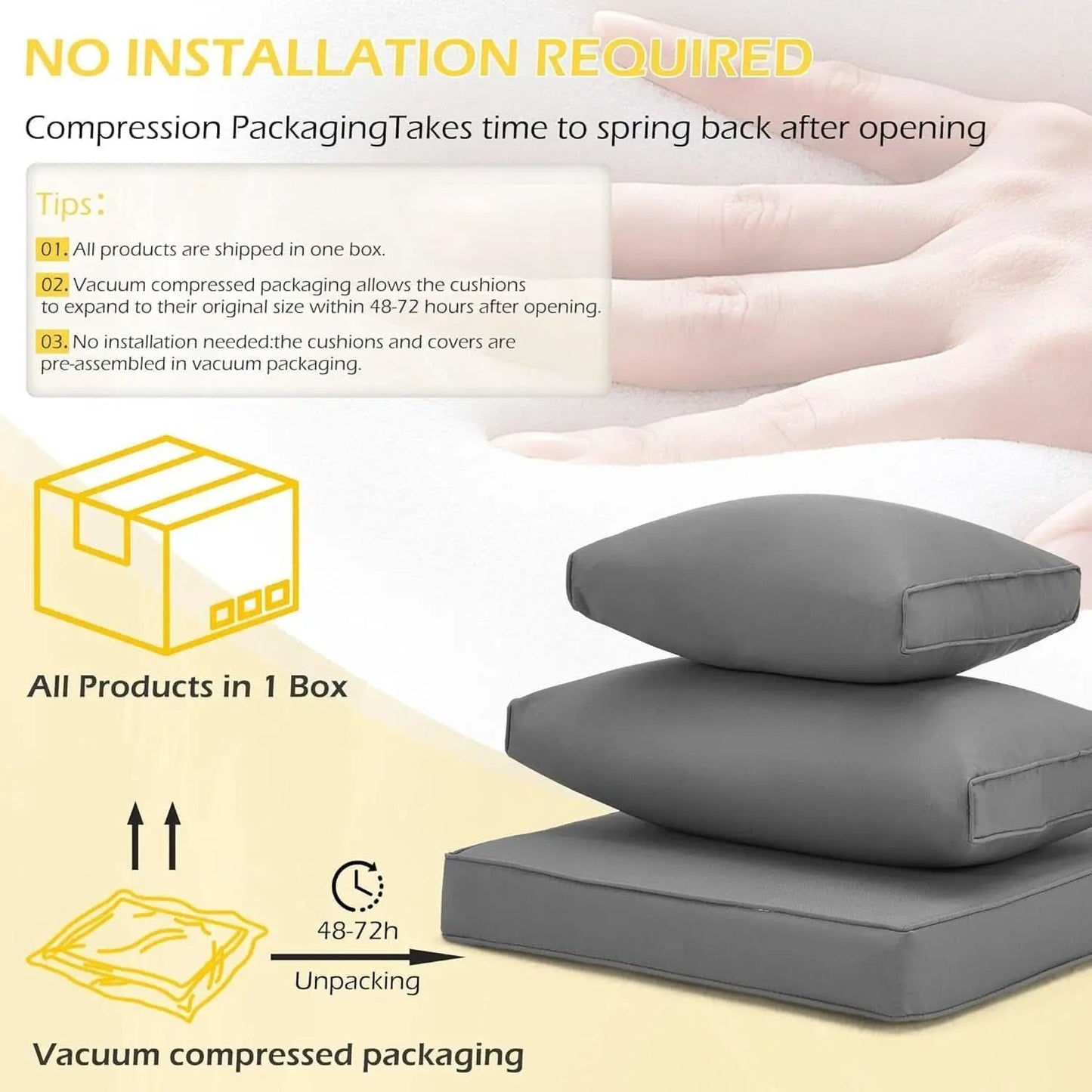Outdoor Cushions 14 Piece Set Gray Water Repellent For 6 Seat Patio Sofa from PriceLows™