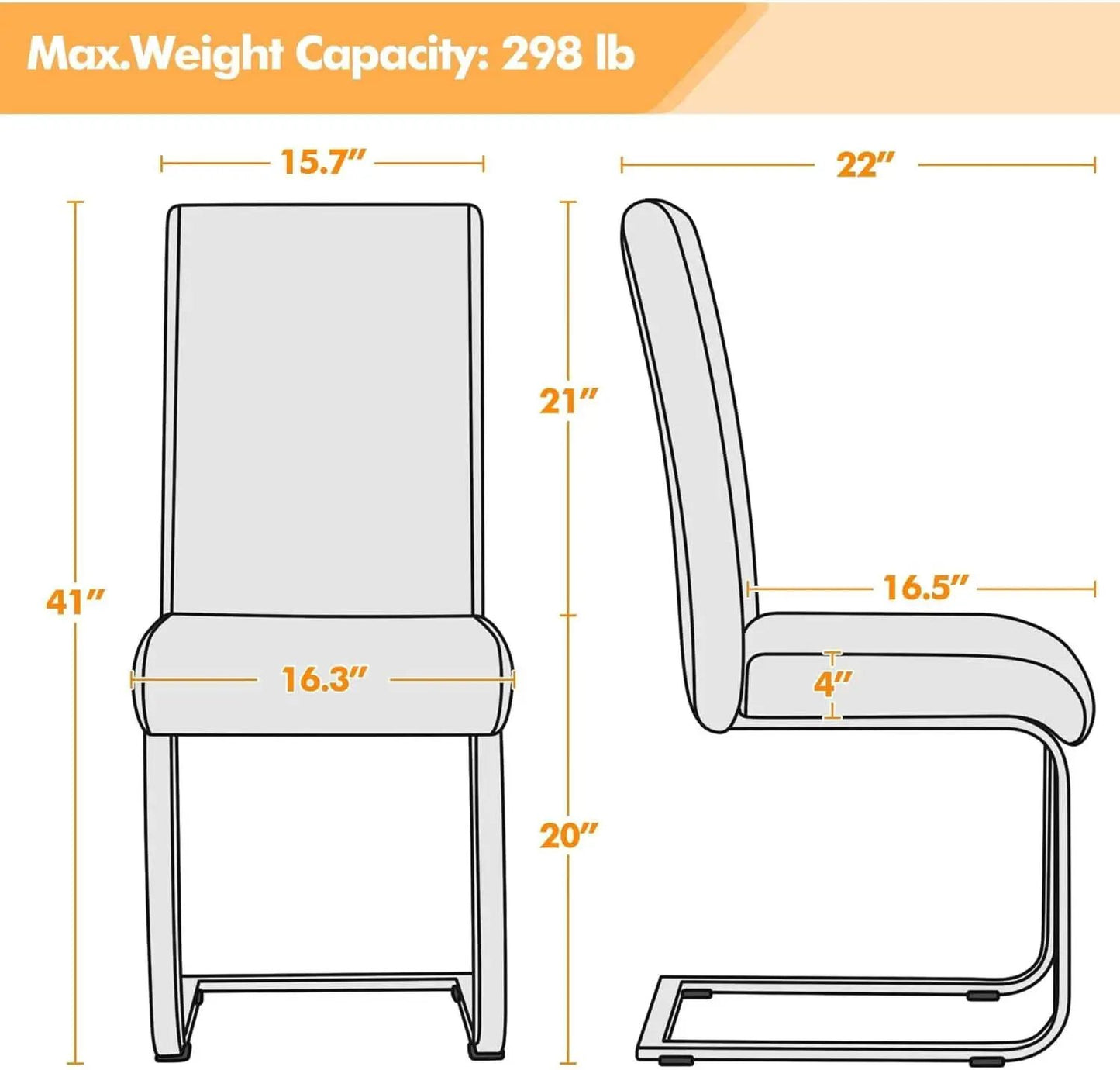 Leather Upholstered Dining Chairs Set Of 2 With Metal Legs Black from PriceLows™