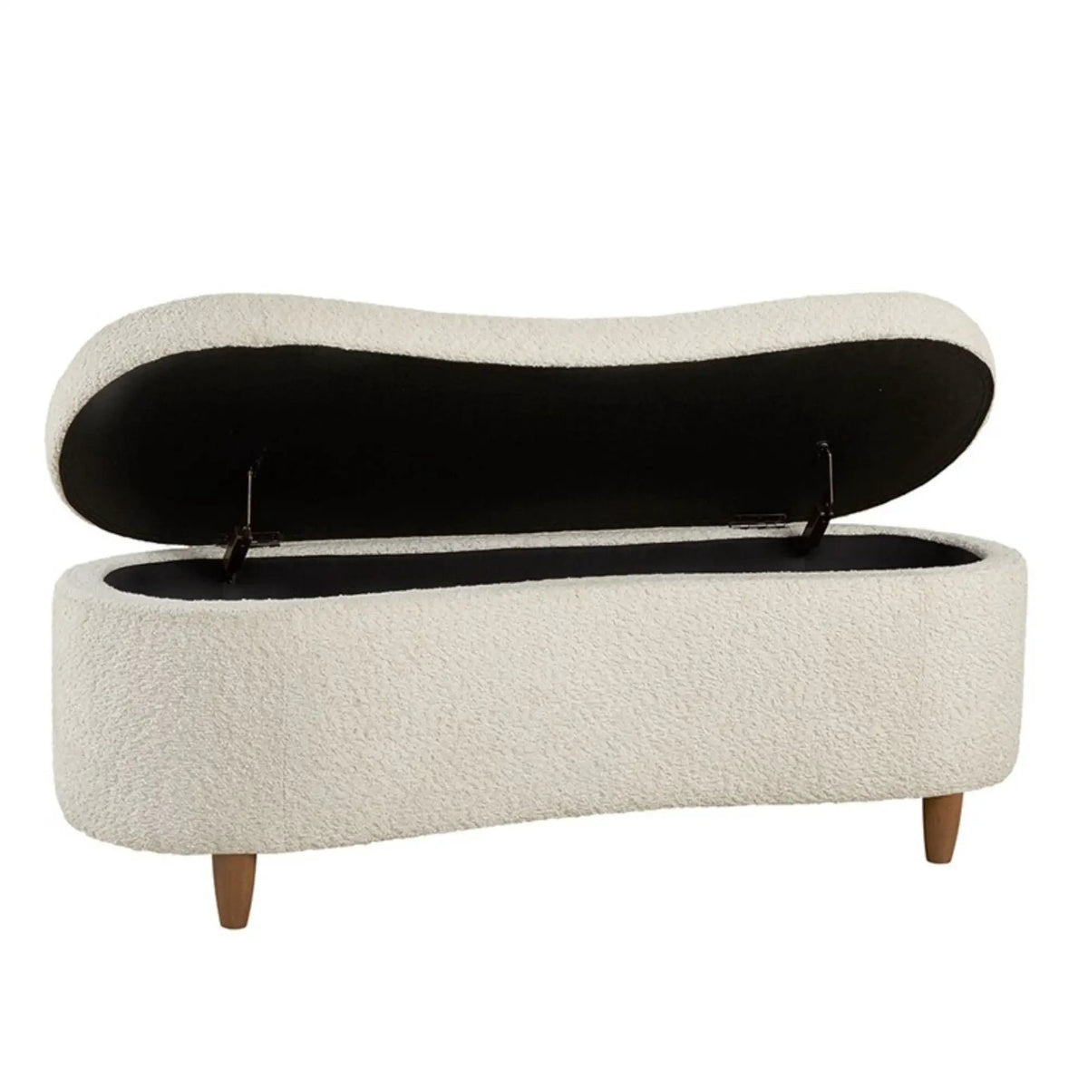 Flip Top Storage Bench | Curved Front Straight Back | Soft Close Hinges | 48 Inch Width