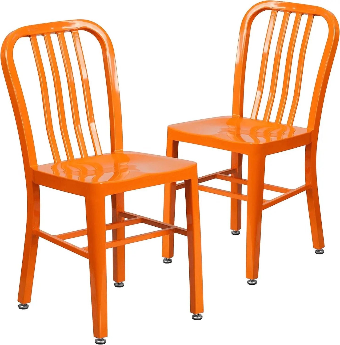 Orange Metal Indoor Outdoor Chair 2 Pack Commercial Grade from PriceLows™