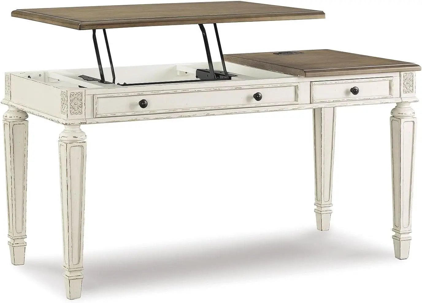 Realyn French Country 60 Inch Lift Top Desk USB Charging from PriceLows™