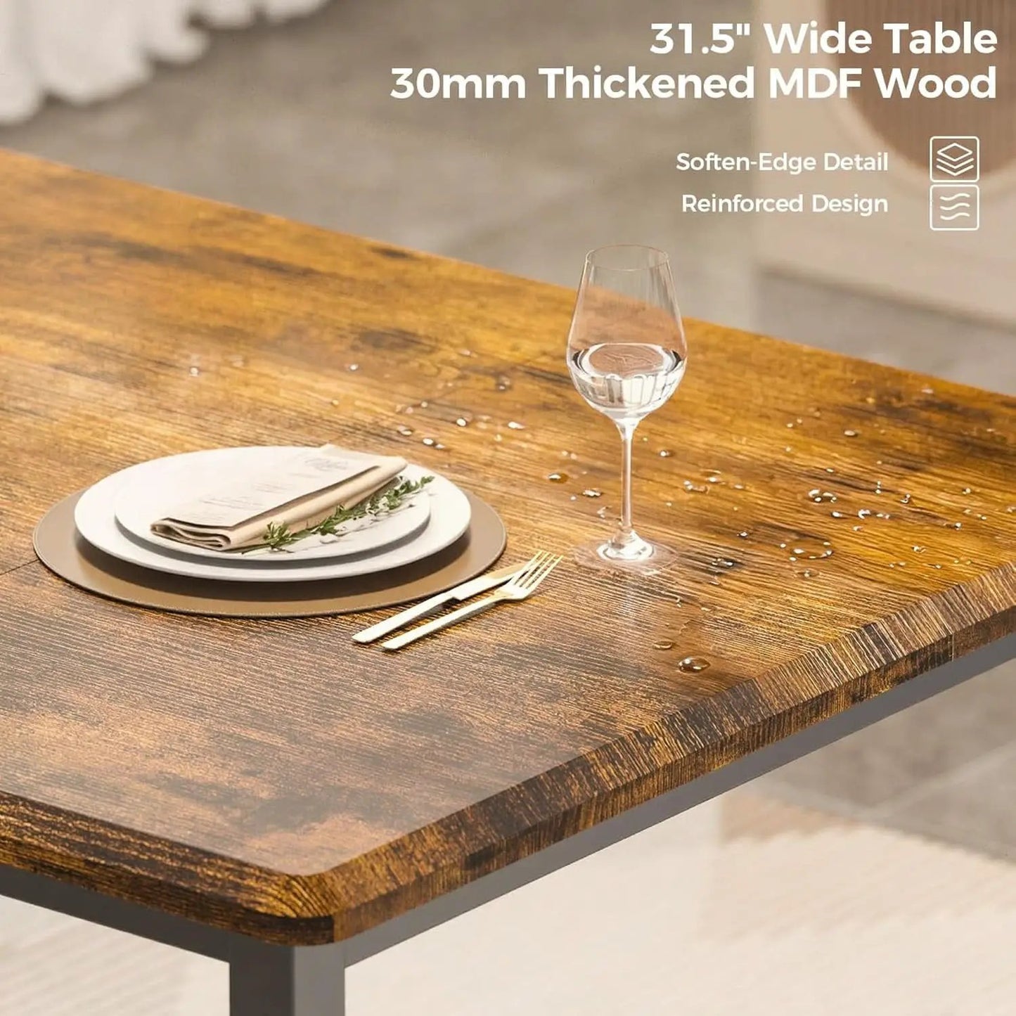 Sixty Three Inch Extendable Dining Table Set Rustic Brown from PriceLows™