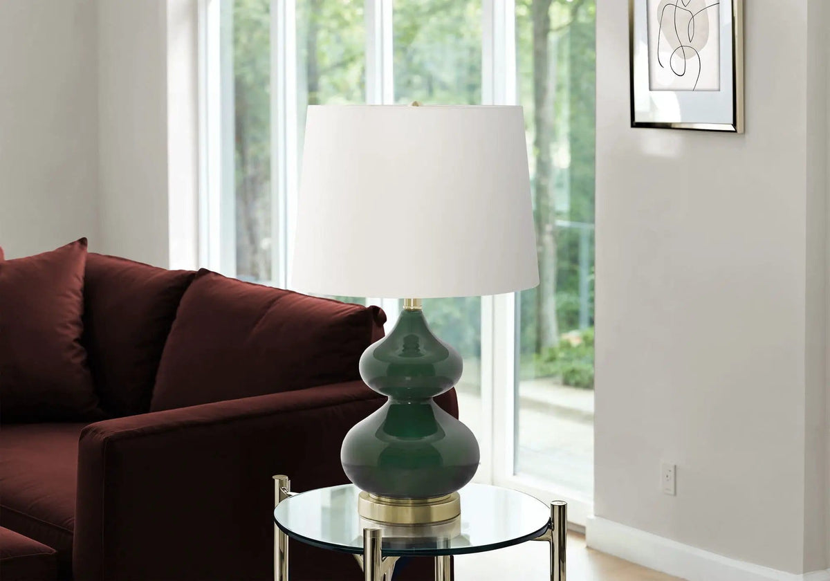 Lighting, Glass, Contemporary Table Lamp | 2 Pieces | Fabric & Glass | Home