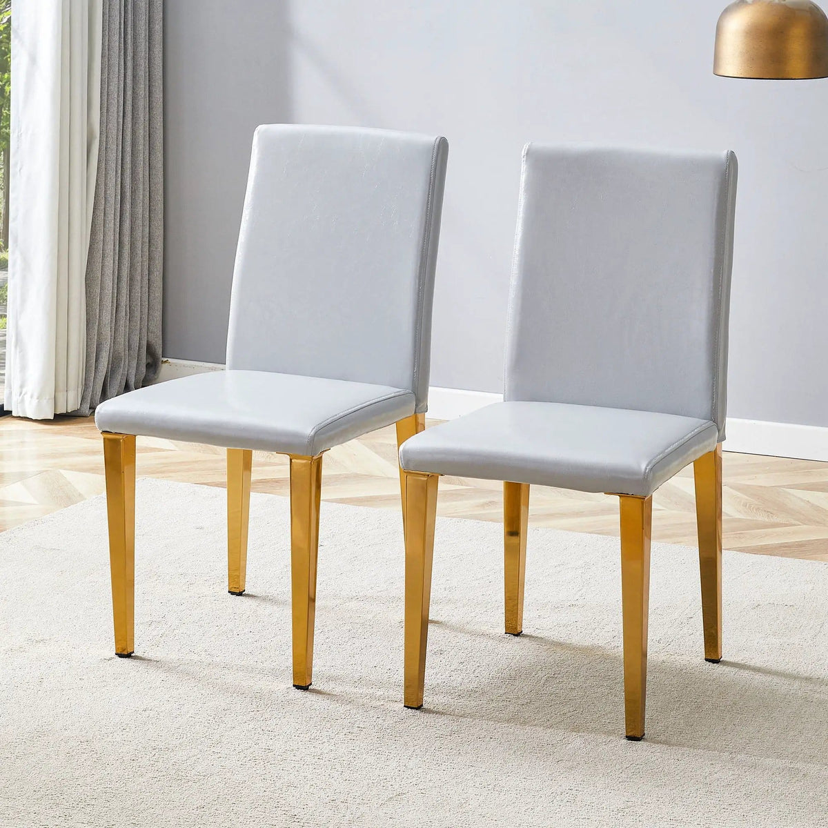 Modern Dining Chairs With Metal Legs Chair Set | 3 Pieces | Metal | Dining Room