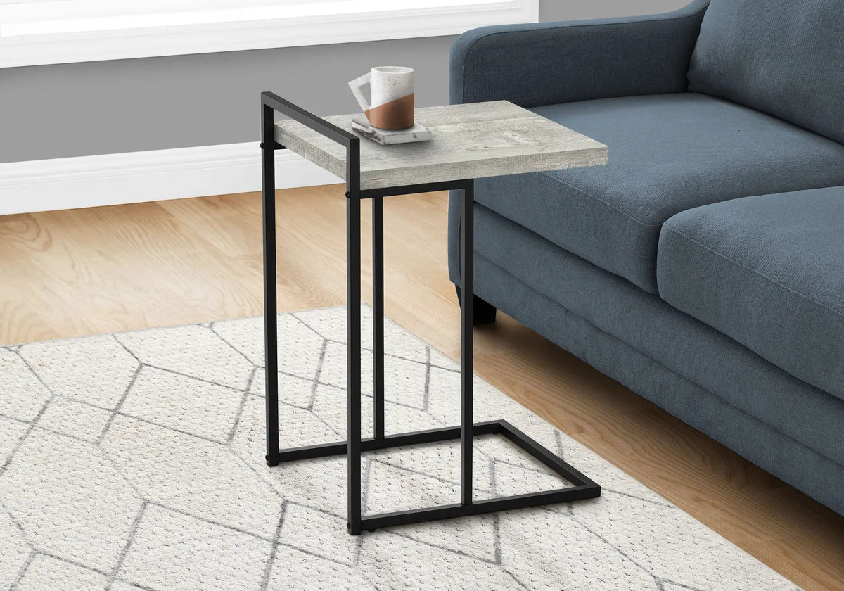 Versatile C-Shaped Accent Table | Metal Base | Generous Tabletop | Portable And Lightweight