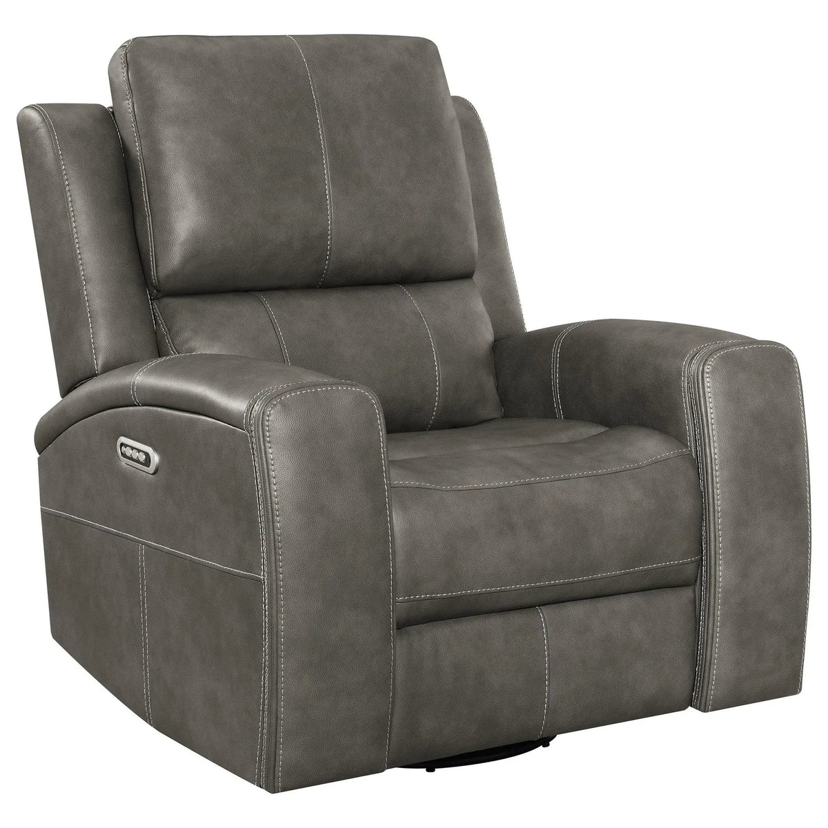 Brickston Triple Power Swivel Glider Recliner Reclining Chair | 38.75 x 41.25 x 42.25 in | Living Room Furniture | Charcoal