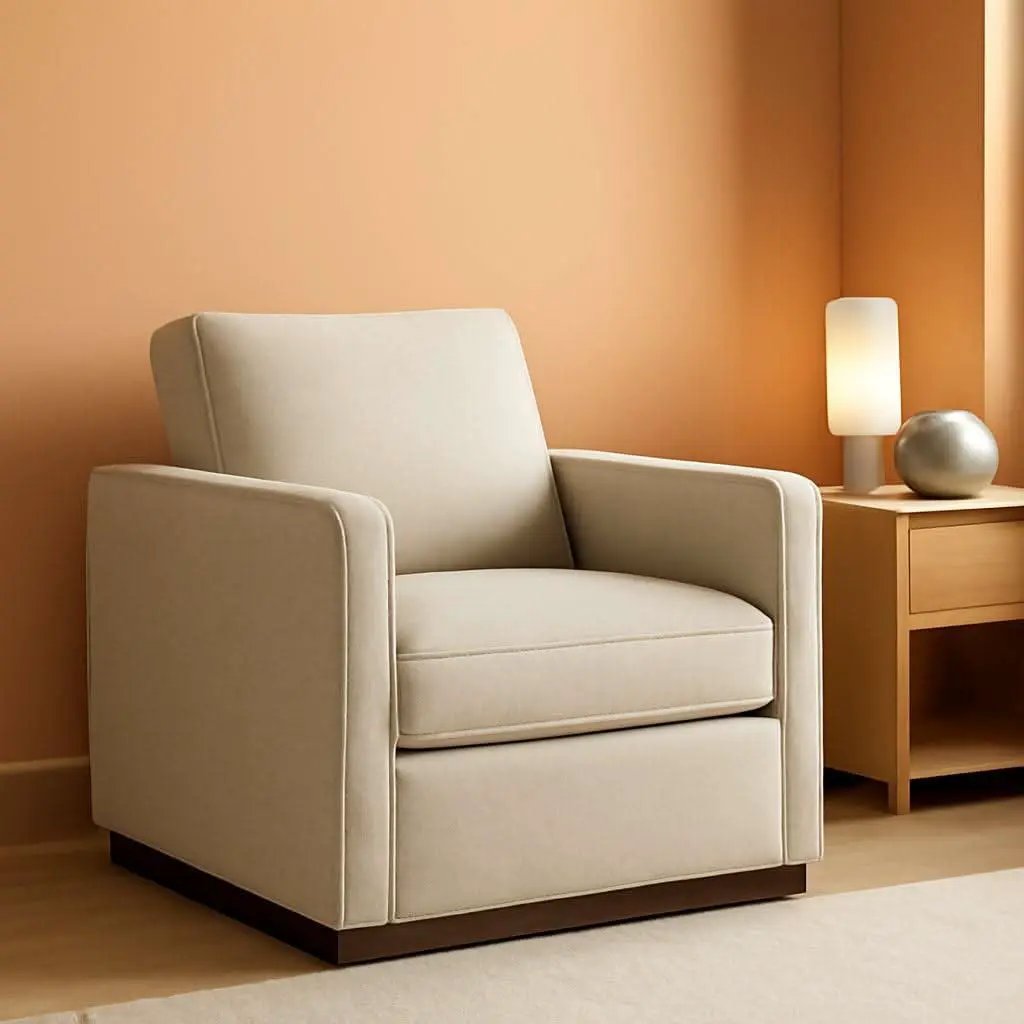 Swivel Linen Accent Armchair Mid Century Modern 360 Swivel from PriceLows™
