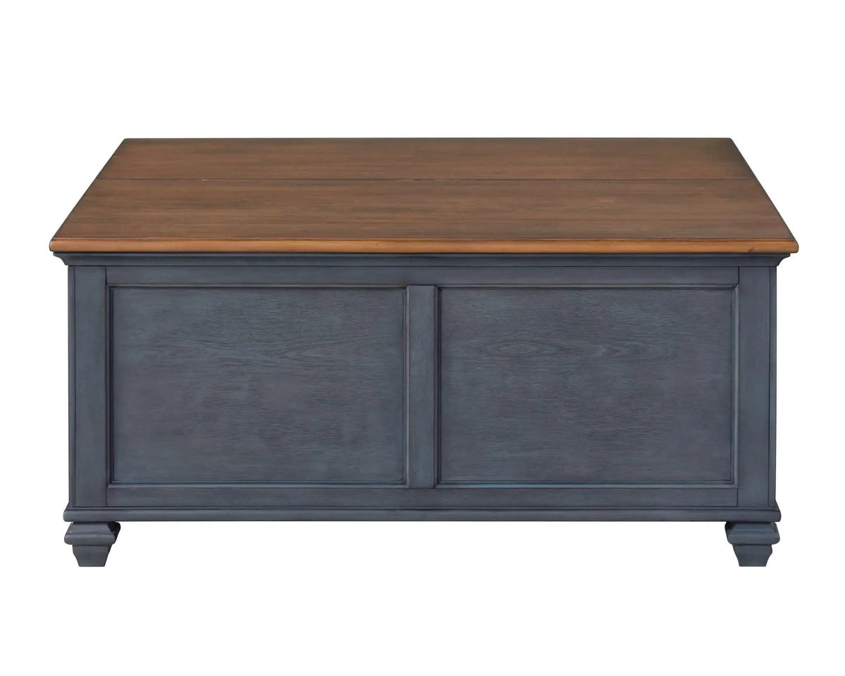 Lift-Top Coffee Table - | 40 x 40 x 18 in | Wood | Blue