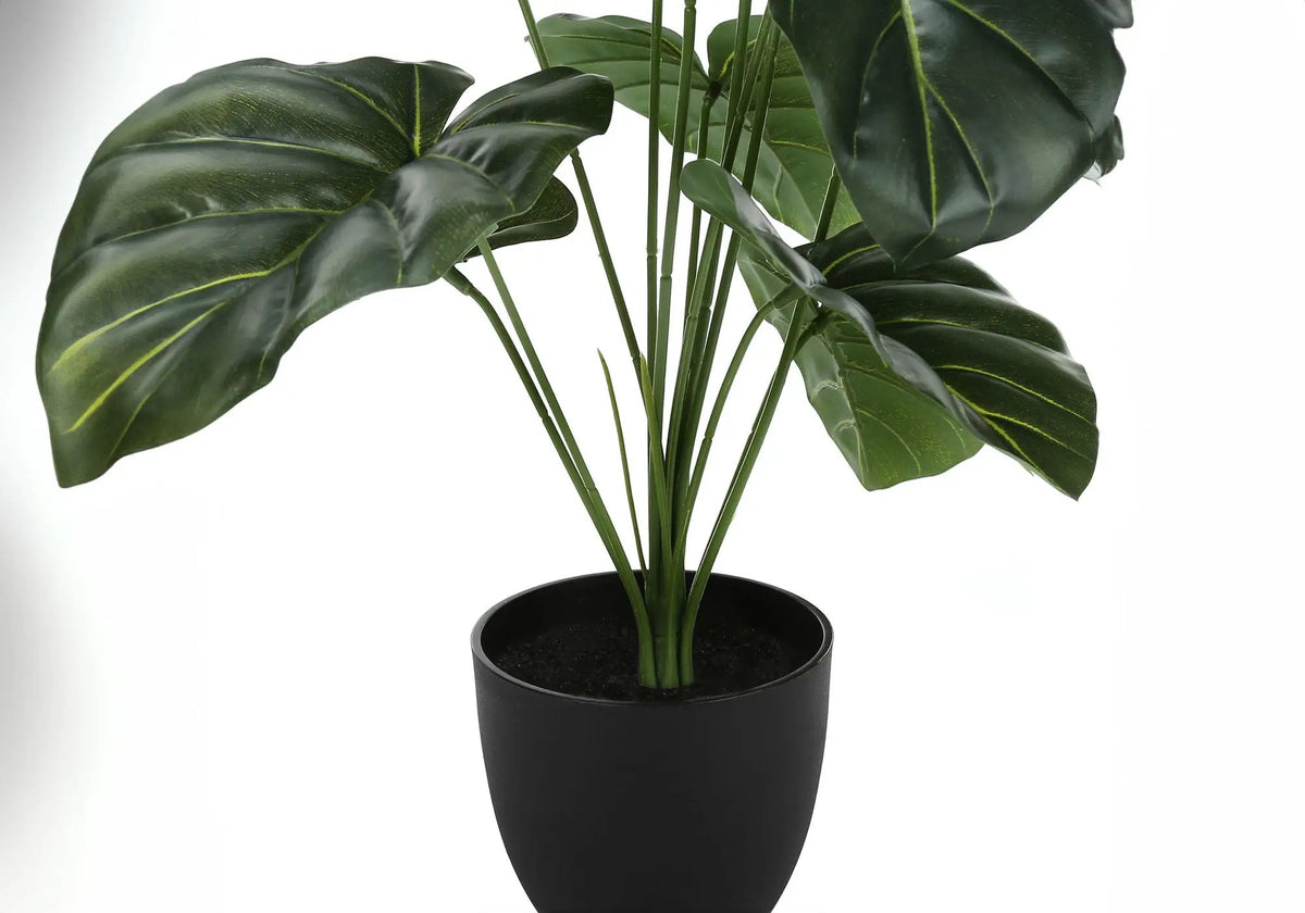 24 Inch Artificial Alocasia Plant | 12 Adjustable Leaves | Real Touch | Indoor Faux Plant