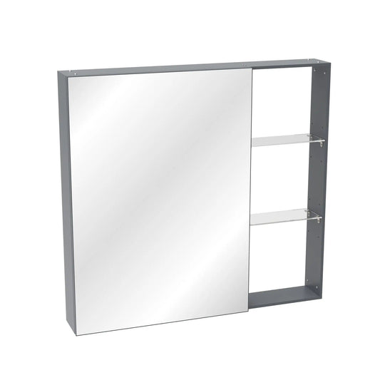 Medicine Cabinet, Wall Mounted Bathroom Mirror With Storage, Adjustable Shelves Black | 30 x 28 x 4.8 in | Bathroom Furniture | Brown