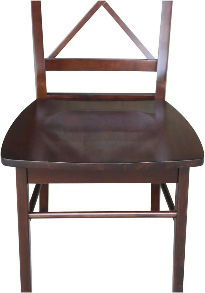 X Back Dining Chair In Java Finish With Solid Wood Seat from PriceLows™