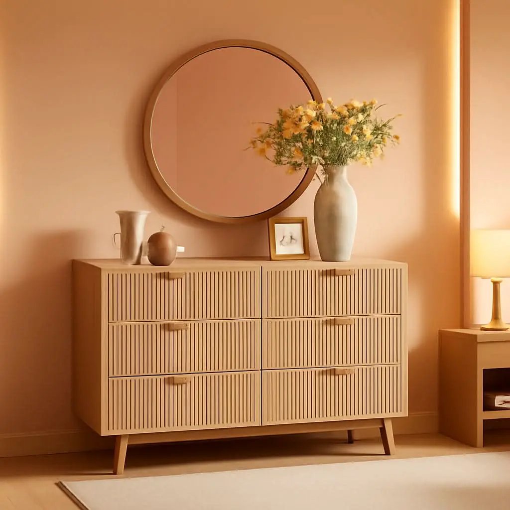 Natural Oak Dresser With Faux Marble Top Bedroom Furniture from PriceLows™