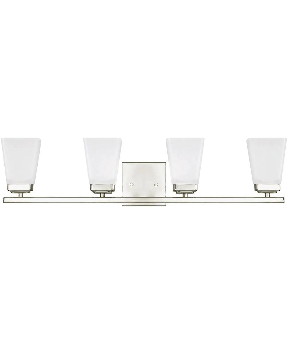 4 Light Vanity | Polished Nickel | E26 Base | 30.5 Inch Width