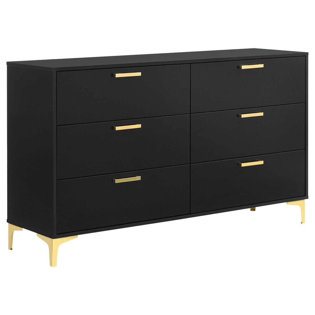 Kendall 6-drawer Dresser | 58.5 x 15.75 x 34.25 in | 6-Drawer | Black