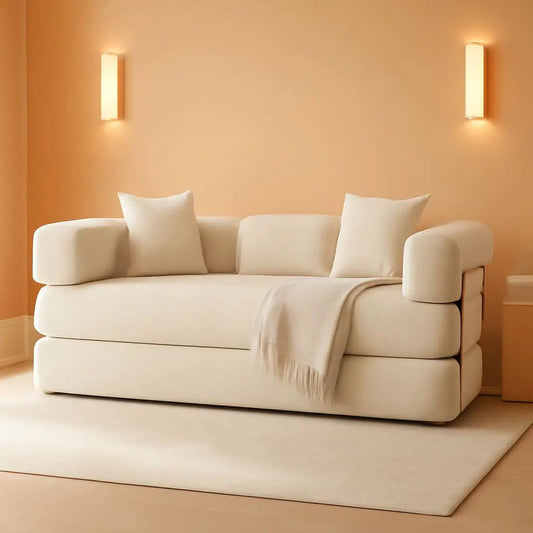 78Inch Convertible Sleeper Sofa Bed Beige Upholstery from PriceLows™