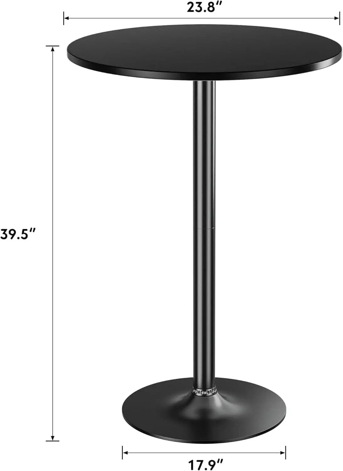 Black Circular Bar Table Water proof Coated Metal Base from PriceLows™