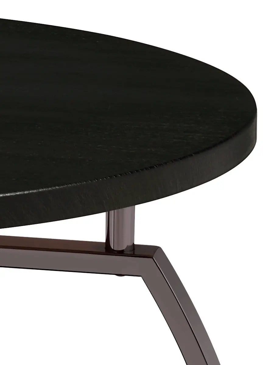 Dacre Round Engineered Wood Top Coffee Table Dark | 35 x 35 x 18.25 in | Engineered Wood & Metal | Charcoal