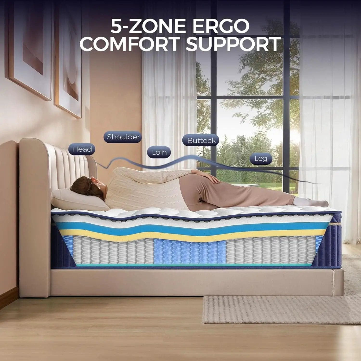 Queen Hybrid Mattress In Box Premium MemoryFoam Comfort from PriceLows™
