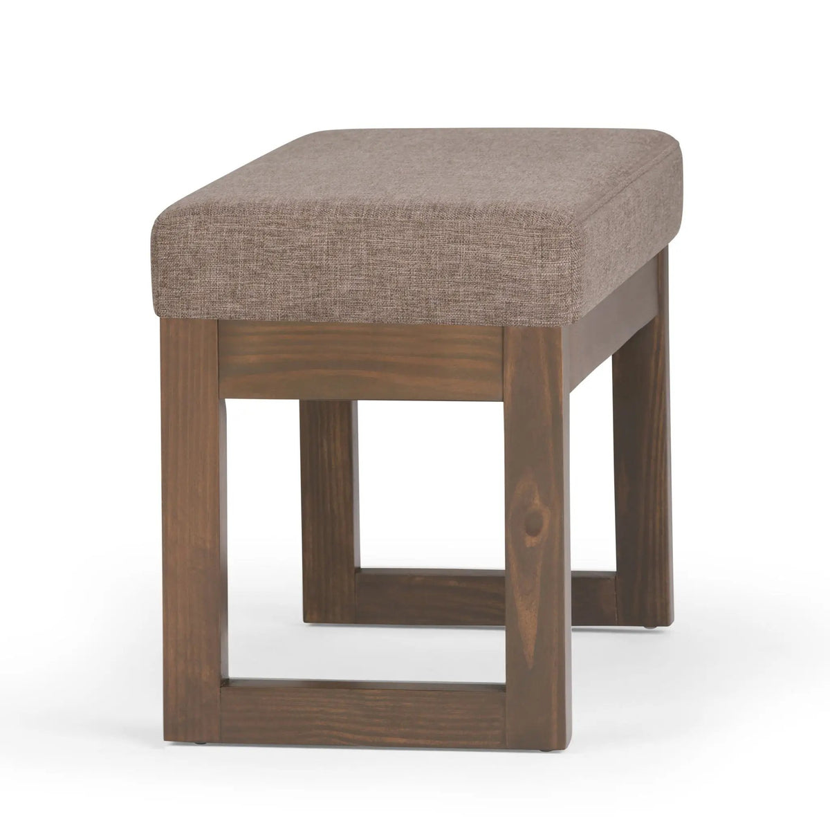Milltown Upholstered Ottoman Bench | Driftwood Solid Wood Base | Versatile Design | 44.5 Inch Width