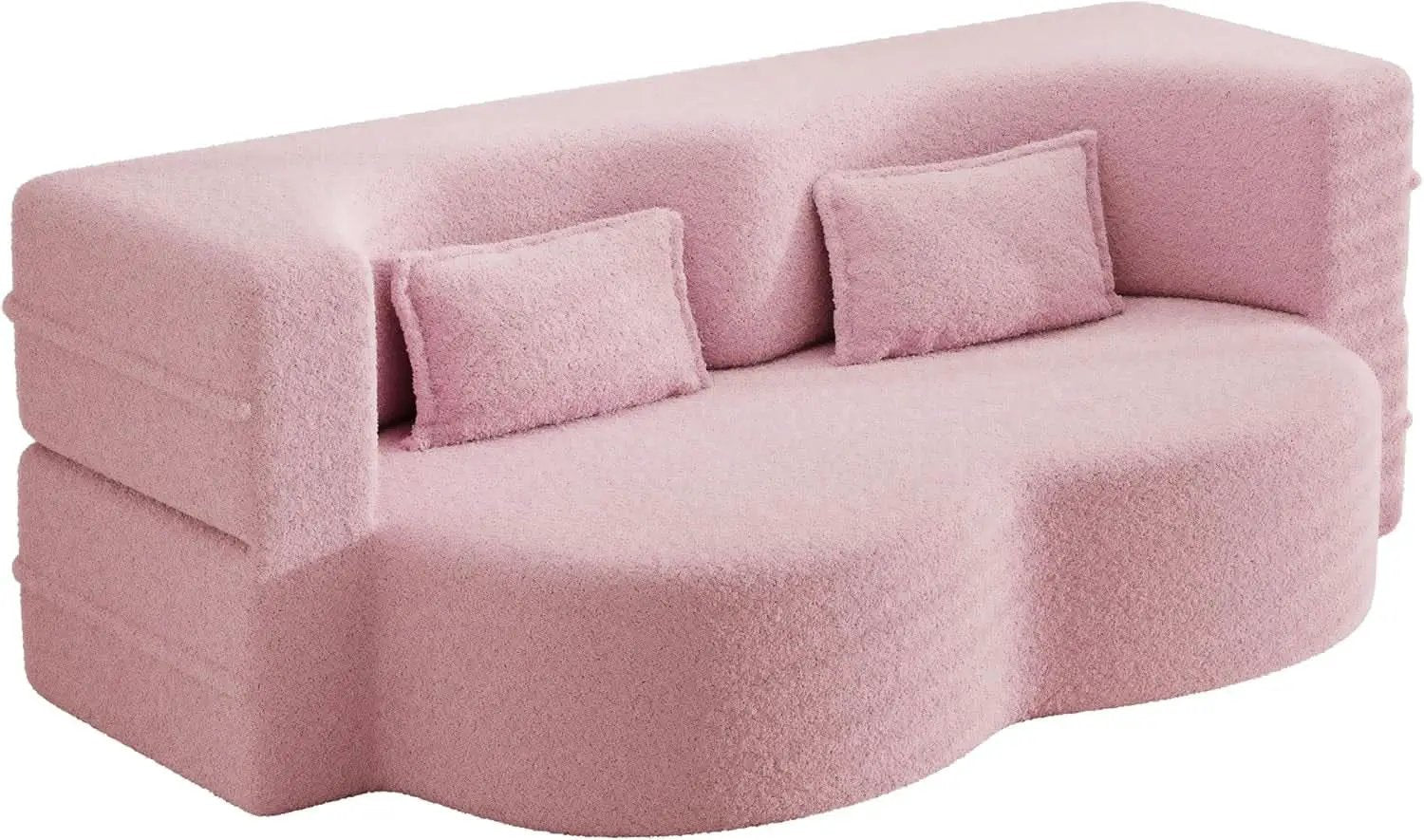 Powder Pink Ultra Comfort Contemporary Foldable Sleeper Sofa from PriceLows™