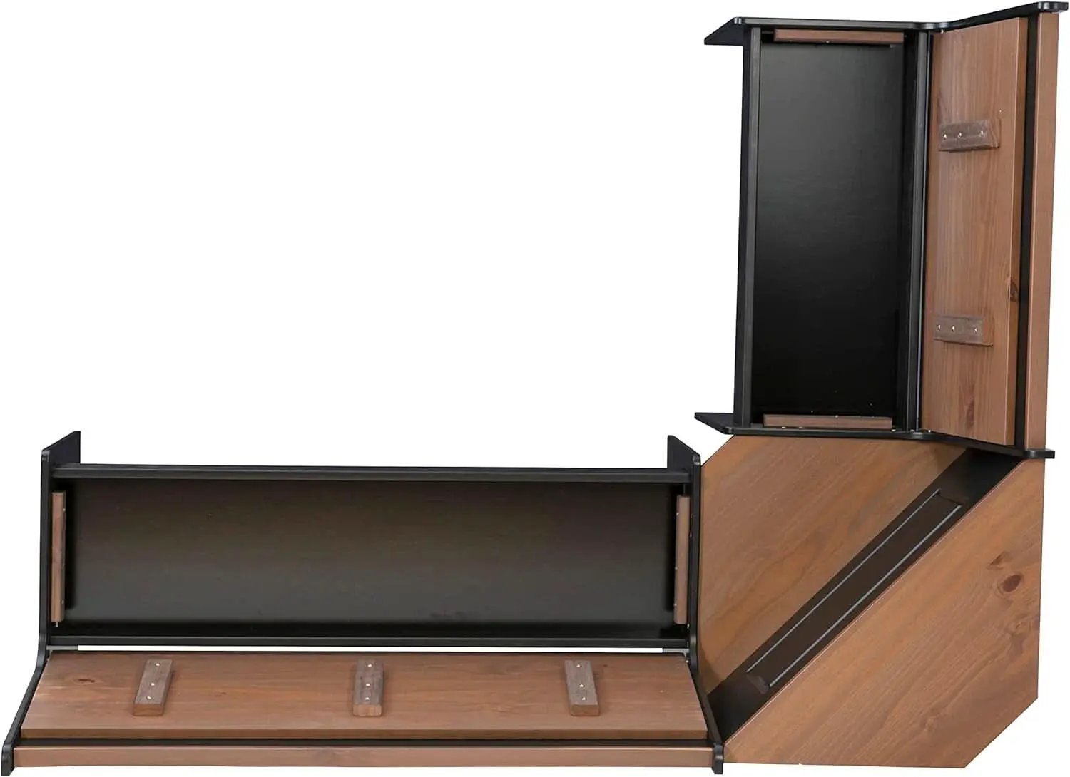 Black Pecan Five Seat Dining Set With Storage Benches from PriceLows™