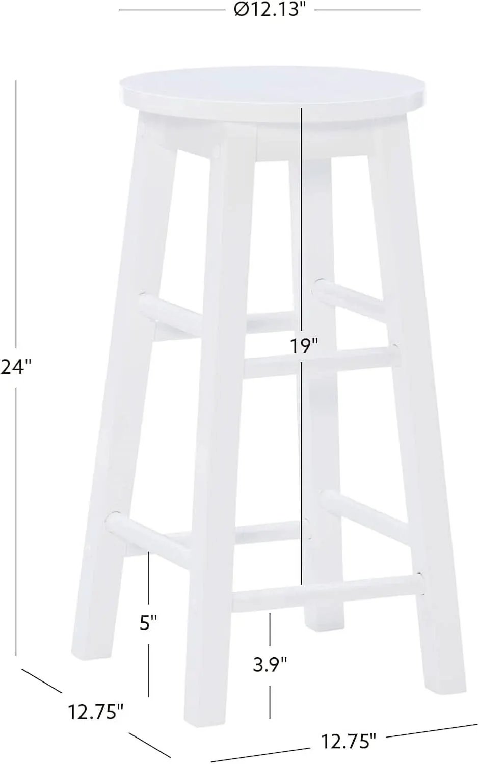 Zeke White 24 Inch Counter Stool Modern Kitchen Seating from PriceLows™
