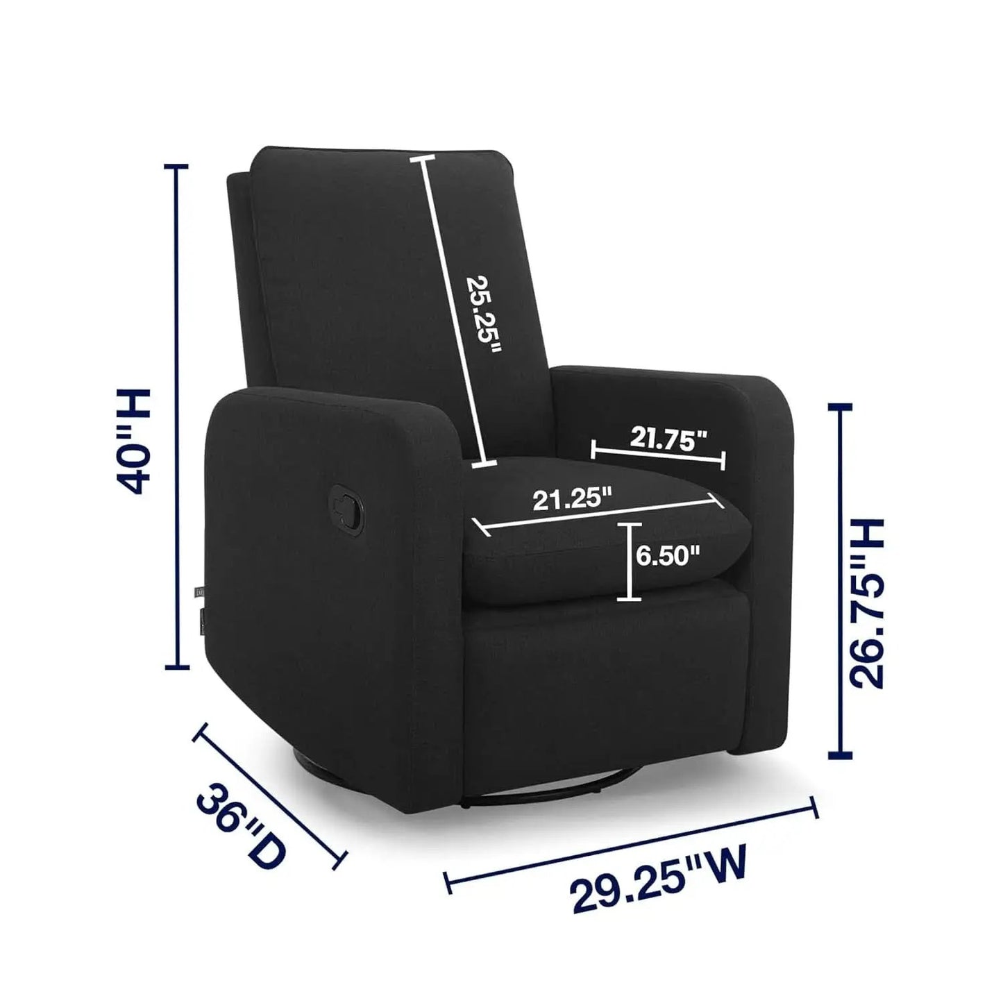Babygap Cloud Recliner Jet Black LiveSmart Evolve Fabric from PriceLows™