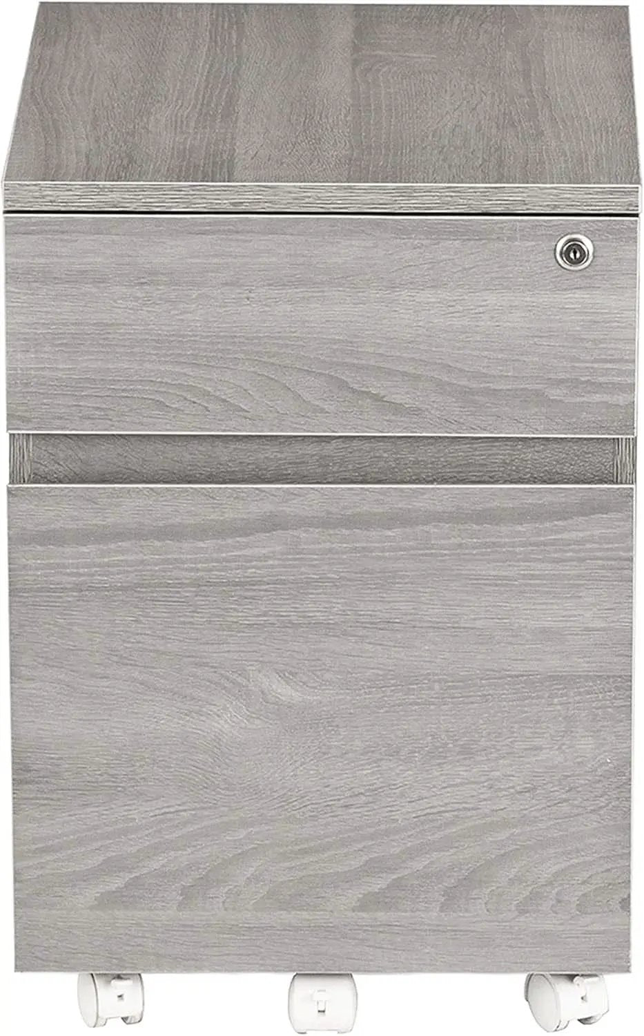 Grey Rolling Locking Two Drawer Vertical Filing Cabinet from PriceLows™