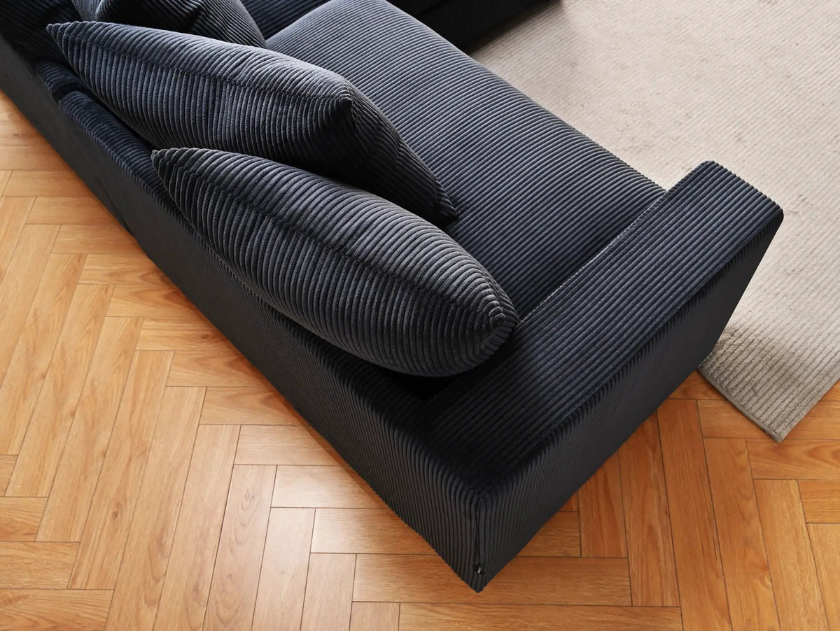 Luxe Oversized Sectional Sofa | 2 Piece L Shaped Couch | Chaise Included | Deep-Seated Design