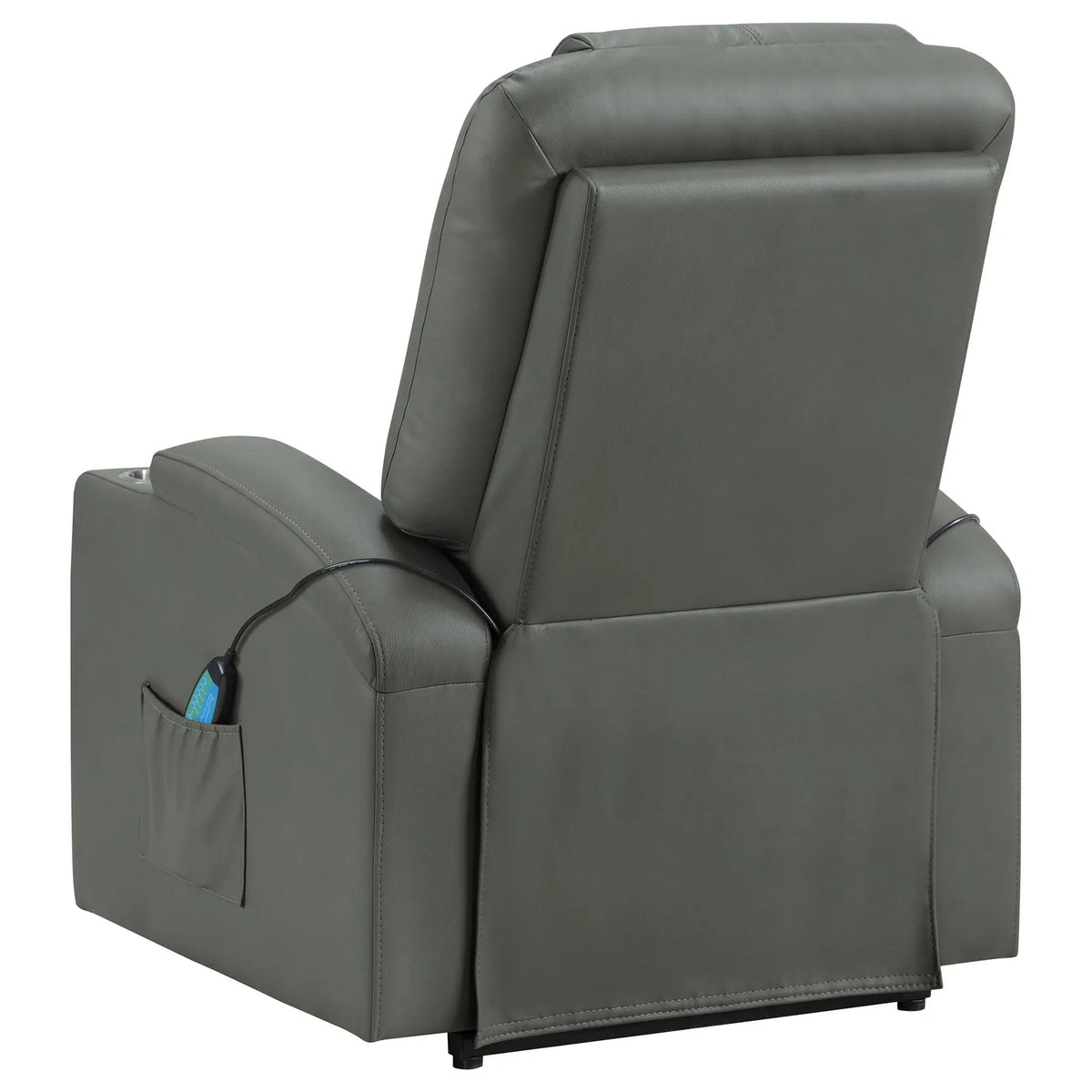 Macklin Power Lift Massage Recliner | Heat And Massage | Dual Cupholders | Smooth Upholstery
