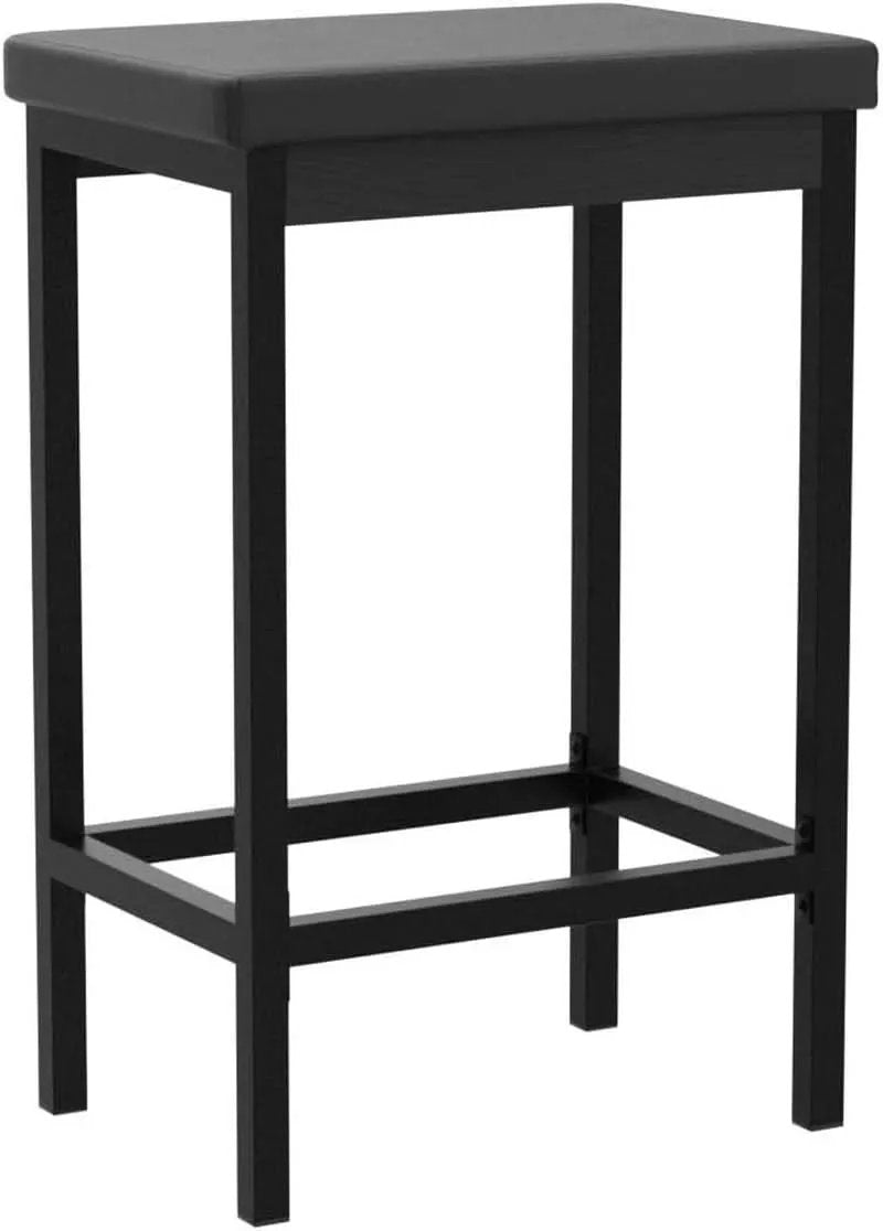 Black 24.8-Inch Bar Stools Set Of 2-Inch Thick Upholstery from PriceLows™