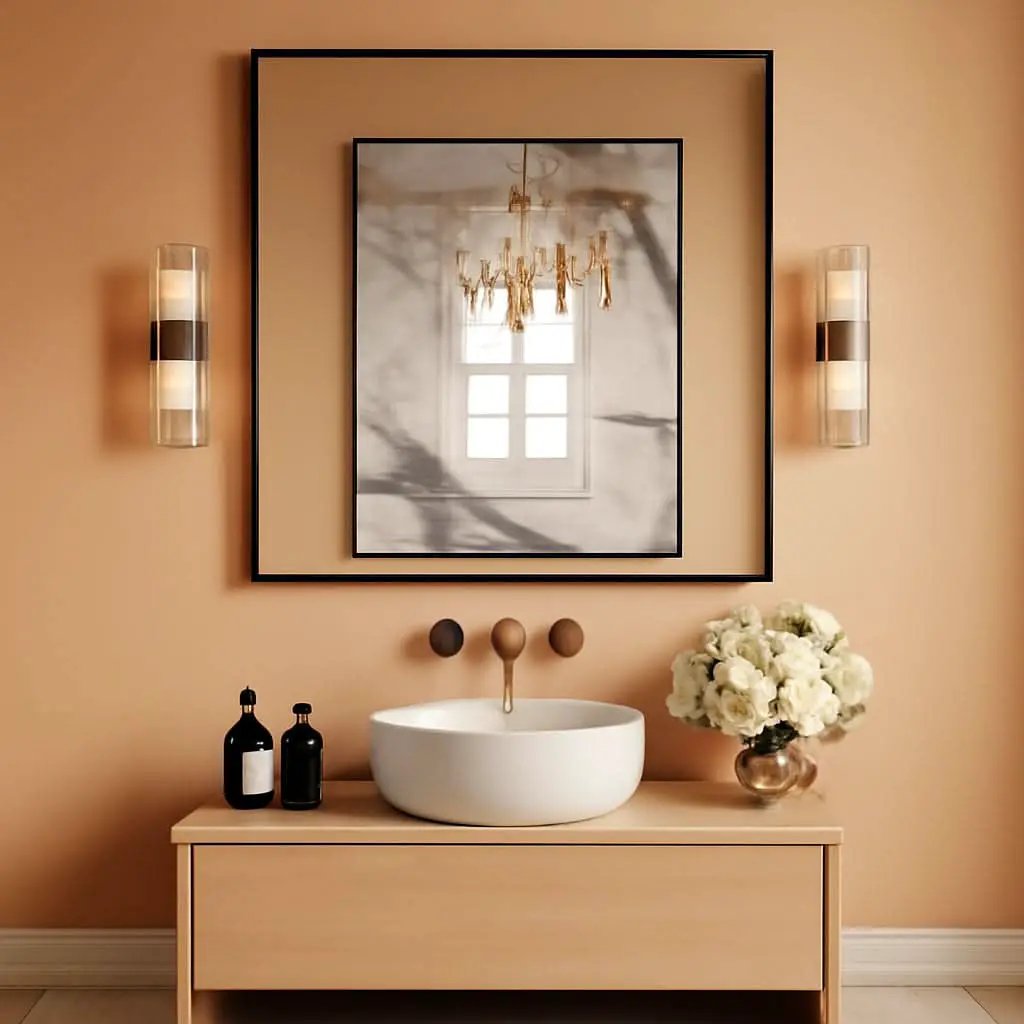 36 Inch Black Rectangle Bathroom Mirror With Tempered Glass from PriceLows™